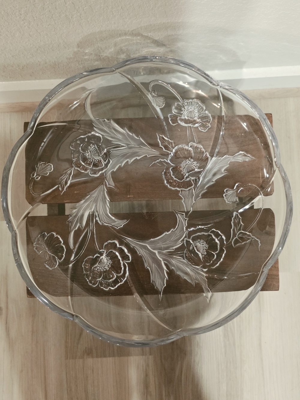 Clear Crystal Poppy Serving Platter